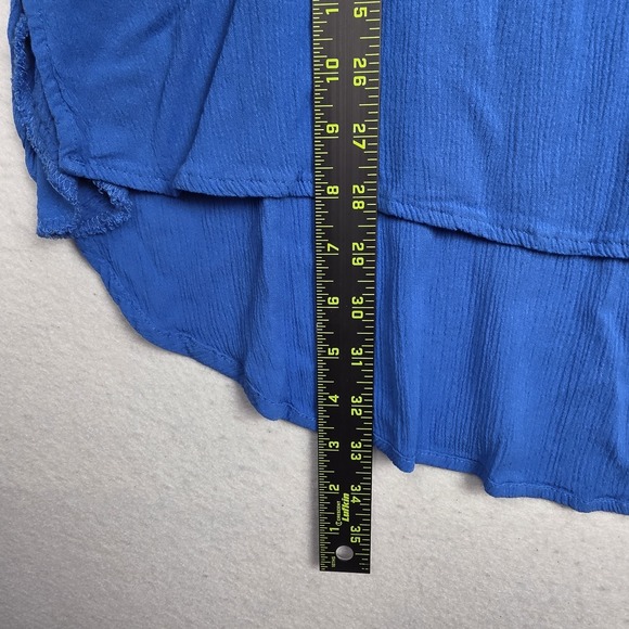 Mynah Womens Swim Coverup M Blue Long Sleeve V-Neck Cruise Beach 100% Rayon - Picture 14 of 15